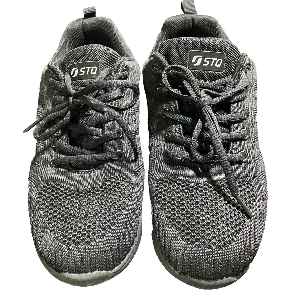 Women's STQ Running Shoes Size 8.5 Black Lightweight Walking Exercise Lace Up